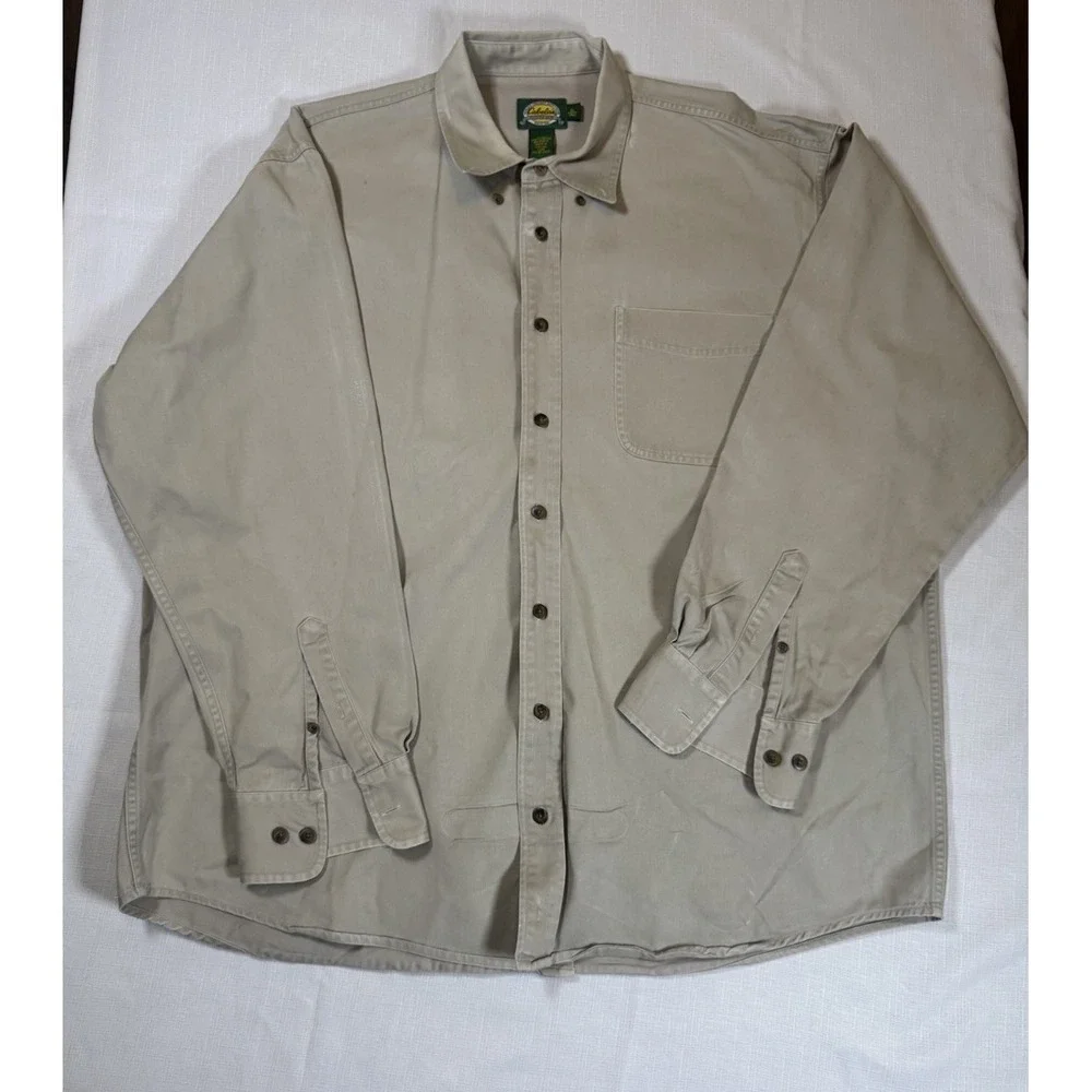 3 Cabelas Shirts Cotton Heavy Duty Long Sleeve Button Outdoor Work Men's XL Tall - Picture 7 of 16